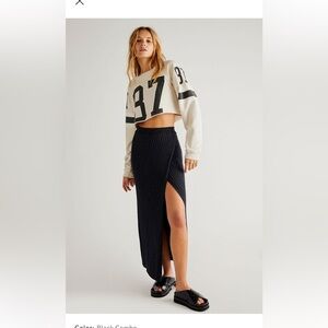 Free People Better Days wrap knit skirt size M black